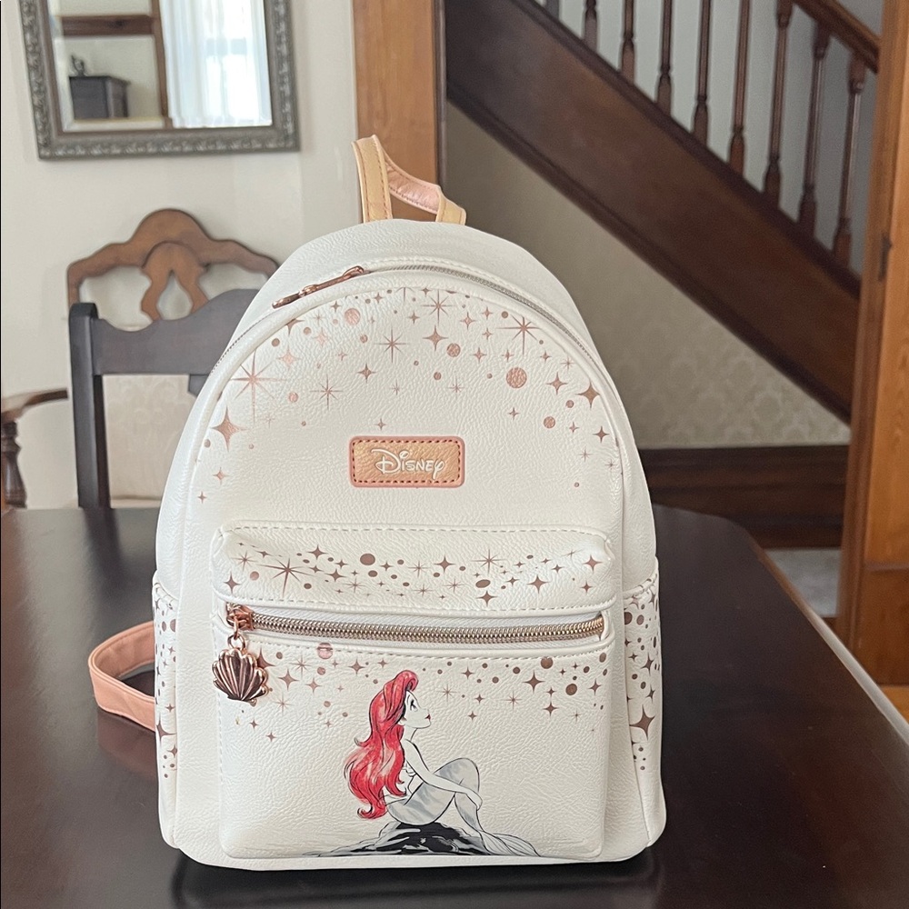 Loungefly White Backpack with Ariel and Starry Accents